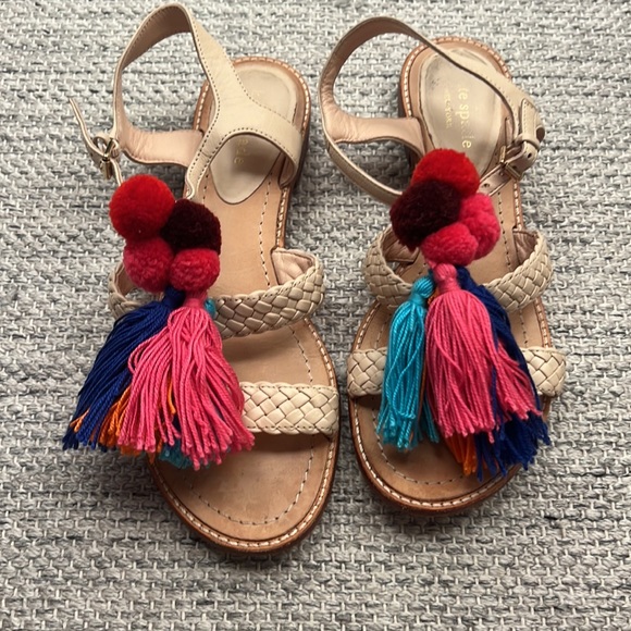 Kate Spade Sunset Tassel Pom Pom Sandals - Picture 2 of 4
